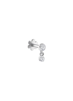 首图 - 点击放大 - MARIA TASH - Invisible Set Diamond 18K White Gold Dangle Threaded Single Stud Earring