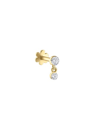 首图 - 点击放大 - MARIA TASH - Invisible Set Diamond 18K Gold Dangle Threaded Single Stud Earring