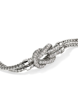 细节 - 点击放大 - JOHN HARDY - Love Knot Silver Diamond Pavé Chain Double Row Lobster Clasp  Bracelet — Size US