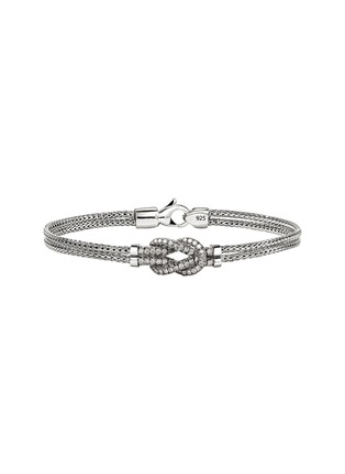 首图 - 点击放大 - JOHN HARDY - Love Knot Silver Diamond Pavé Chain Double Row Lobster Clasp  Bracelet — Size US