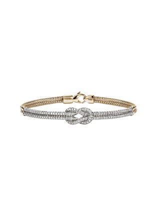 首图 - 点击放大 - JOHN HARDY - Love Knot 14K Gold Diamond Pavé Chain Double Row Lobster Clasp Bracelet — Size US