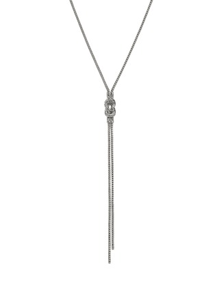 细节 - 点击放大 - JOHN HARDY - Love Knot Silver Diamond Pavé Chain Y Necklace — Size 18-20