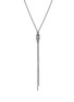 细节 - 点击放大 - JOHN HARDY - Love Knot Silver Diamond Pavé Chain Y Necklace — Size 18-20