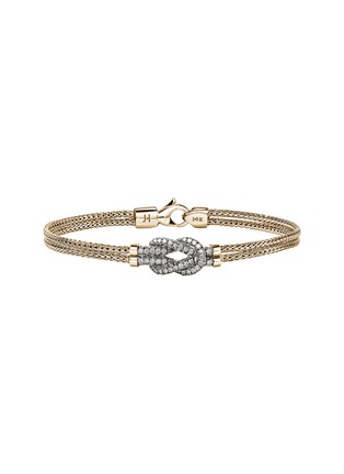 首图 - 点击放大 - JOHN HARDY - Love Knot 14K Gold Diamond Pavé Chain Double Row Lobster Clasp Bracelet — Size US