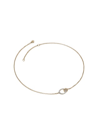 细节 - 点击放大 - JOHN HARDY - JH Essentials 14K Gold Diamond Pavé Mini Rolo Chain Interlinking Necklace — Size 16-18