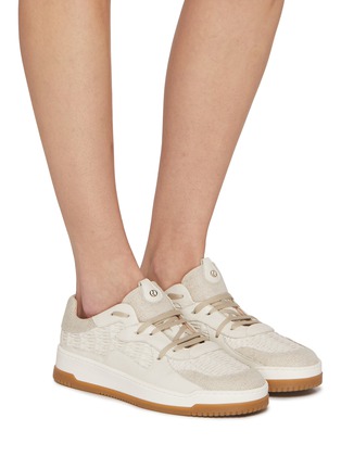 模特儿示范图 - 点击放大 - RODO - Elodie Leather Linen Women's Sneakers