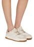 模特儿示范图 - 点击放大 - RODO - Elodie Leather Linen Women's Sneakers