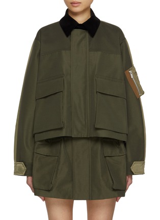 首图 - 点击放大 - SACAI - Contrast Collar Flap Pocket Jacket