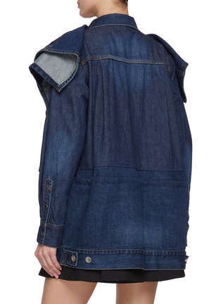 背面 - 点击放大 - SACAI - Draped Shoulder Dark Wash Denim Jacket