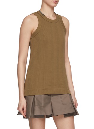 细节 - 点击放大 - SACAI - Chiffon Cotton Jersey Tank Top