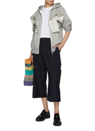 模特儿示范图 - 点击放大 - SACAI - Sponge Sweat X Draped Chest Hoodie