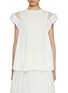 首图 - 点击放大 - SACAI - Poplin X Hybrid Sheer Shoulder Top