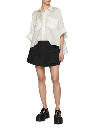模特儿示范图 - 点击放大 - SACAI - Sheer Back 3/4 Sleeve Shirt