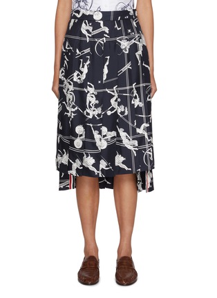 首图 - 点击放大 - THOM BROWNE - Olympic Constellation Printed Silk Pleated Skirt