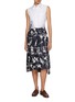 模特儿示范图 - 点击放大 - THOM BROWNE - Olympic Constellation Printed Silk Pleated Skirt