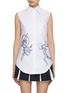 首图 - 点击放大 - THOM BROWNE - Athletes Embroidered Sleeveless Cotton Shirt