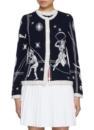 首图 - 点击放大 - THOM BROWNE - Olympic Constellation Intarsia Cashmere Cardigan