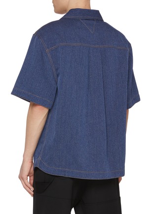 背面 - 点击放大 - BOTTEGA VENETA - Oversized Contrast Stitch Wool Cotton Drill Shirt