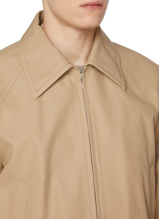 细节 - 点击放大 - BOTTEGA VENETA - Intrecciato Leather Collar Cotton Twill Blouson