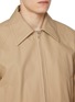 细节 - 点击放大 - BOTTEGA VENETA - Intrecciato Leather Collar Cotton Twill Blouson