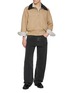 模特儿示范图 - 点击放大 - BOTTEGA VENETA - Intrecciato Leather Collar Cotton Twill Blouson