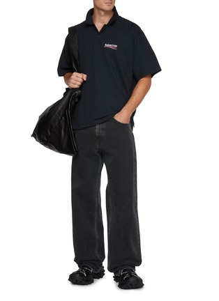 模特儿示范图 - 点击放大 - BALENCIAGA - Logo Cotton Polo Shirt