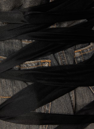  - BALENCIAGA - Lace Up Back Denim Pencil Skirt