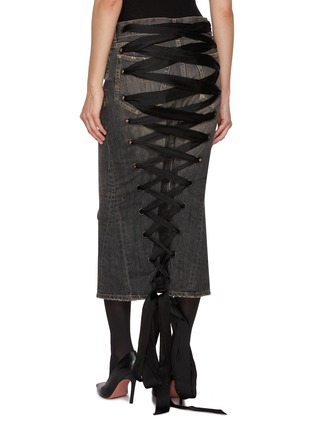 背面 - 点击放大 - BALENCIAGA - Lace Up Back Denim Pencil Skirt