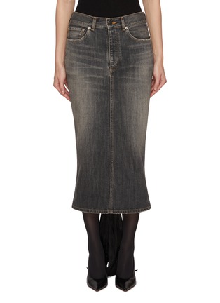 首图 - 点击放大 - BALENCIAGA - Lace Up Back Denim Pencil Skirt