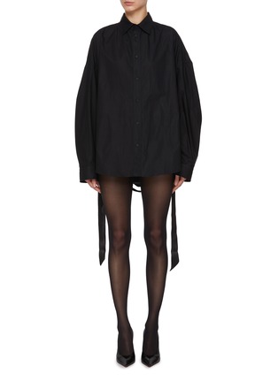 首图 - 点击放大 - BALENCIAGA - Lace Up Back Cotton Poplin Shirt Dress