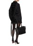 模特儿示范图 - 点击放大 - BALENCIAGA - Lace Up Back Cotton Poplin Shirt Dress