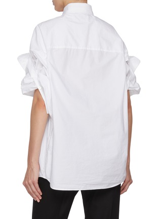 背面 - 点击放大 - BALENCIAGA - Tucked Sleeve Cotton Poplin Shirt