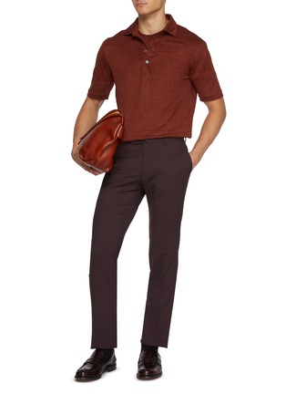 模特儿示范图 - 点击放大 - ZEGNA - Linen Polo Shirt
