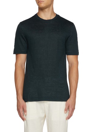 首图 - 点击放大 - ZEGNA - Short Sleeve Linen T-shirt
