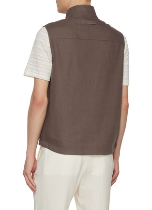 背面 - 点击放大 - ZEGNA - Zip Up Linen Vest