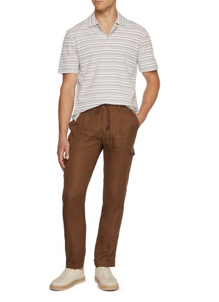 模特儿示范图 - 点击放大 - ZEGNA - Striped Polo Shirt