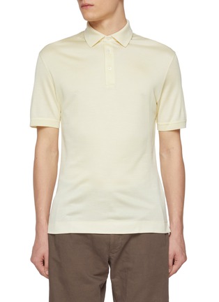 首图 - 点击放大 - ZEGNA - Short Sleeve Silk Polo Shirt
