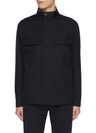 首图 - 点击放大 - ZEGNA - Stand Collar Hidden Placket Short Coat