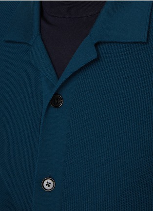  - ZEGNA - Camp Collar Knitted Wool Polo Shirt