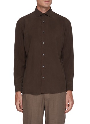 首图 - 点击放大 - ZEGNA - Long Sleeve Silk Shirt