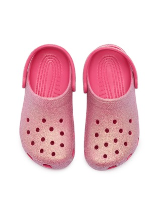 模特儿示范图 - 点击放大 - CROCS - Classic Iridescent Glitter Kids' Clogs