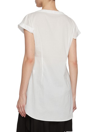 背面 - 点击放大 - Y'S - Draped Front Cap Sleeve Cotton Top