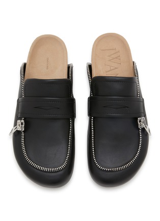 细节 - 点击放大 - JW ANDERSON - Biker Leather Loafer Mules