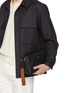 模特儿示范图 - 点击放大 - ZEGNA BAGS - Double Zip Leather Pouch