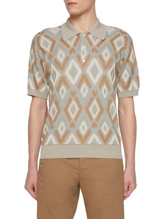 首图 - 点击放大 - PIACENZA 1733 - Thread To Thread Argyle Knit Cotton Polo Shirt