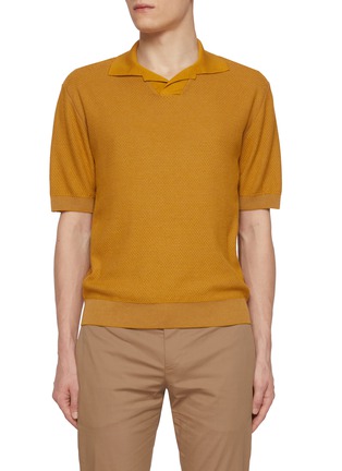 首图 - 点击放大 - PIACENZA 1733 - Two Tone Stitch Silk Cotton Sailor Polo Shirt