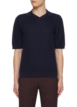 首图 - 点击放大 - PIACENZA 1733 - Two Tone Stitch Silk Cotton Sailor Polo Shirt