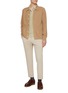 模特儿示范图 - 点击放大 - PIACENZA 1733 - Honeycomb Cotton Knit Cardigan
