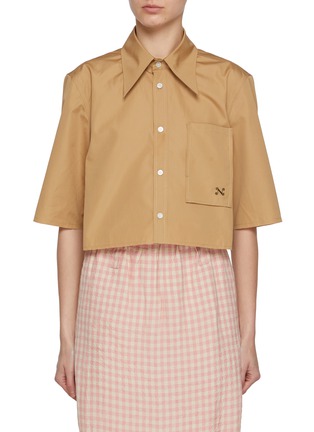 首图 - 点击放大 - NACKIYÉ - Point Collar Crop Cotton Shirt