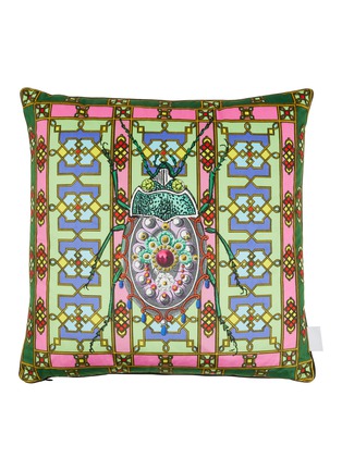 细节 –点击放大 - KRISTJANA S WILLIAMS - Bejewelled Bjollur Cushion — Pink